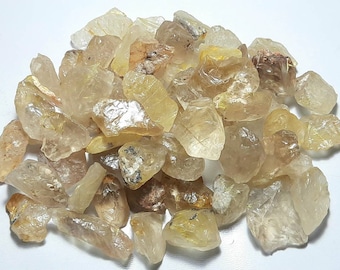 Natural Golden Rutile Rough Gemstone, Crystal Quartz Specimen