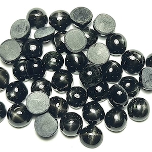 Natürlicher Schwarzer Stern Diopside Rund Cabochon Stein/Schwarzer Stern Edelstein/Schwarzer Stern Rund/Schmuckherstellung Stein/AAA Qualität/Größen 6x6 bis 15x15 mm
