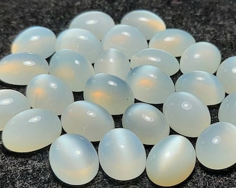 Pietra preziosa ovale cabochon in pietra di luna bianca AAA, pietra per creazione di gioielli con pendente ad anello e orecchini