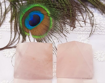 Rose Quartz Pyramid, Small Crystal Point, Meditation Decor