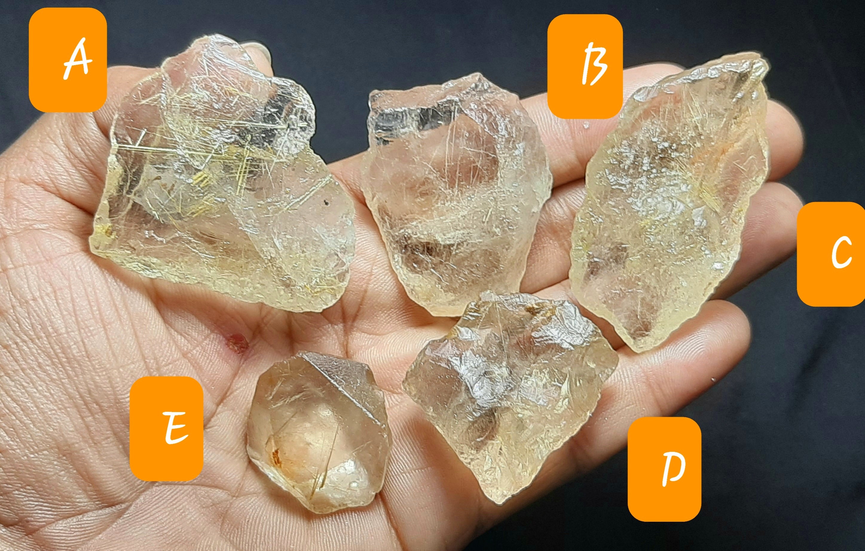 Golden Rutile Quartz Specimen: Raw Crystal Slice, Healing Stone - Etsy