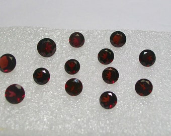 5 Pietre Preziose Rotonde Sfaccettate Di Granato Rosso AAA (8 - Foto 2