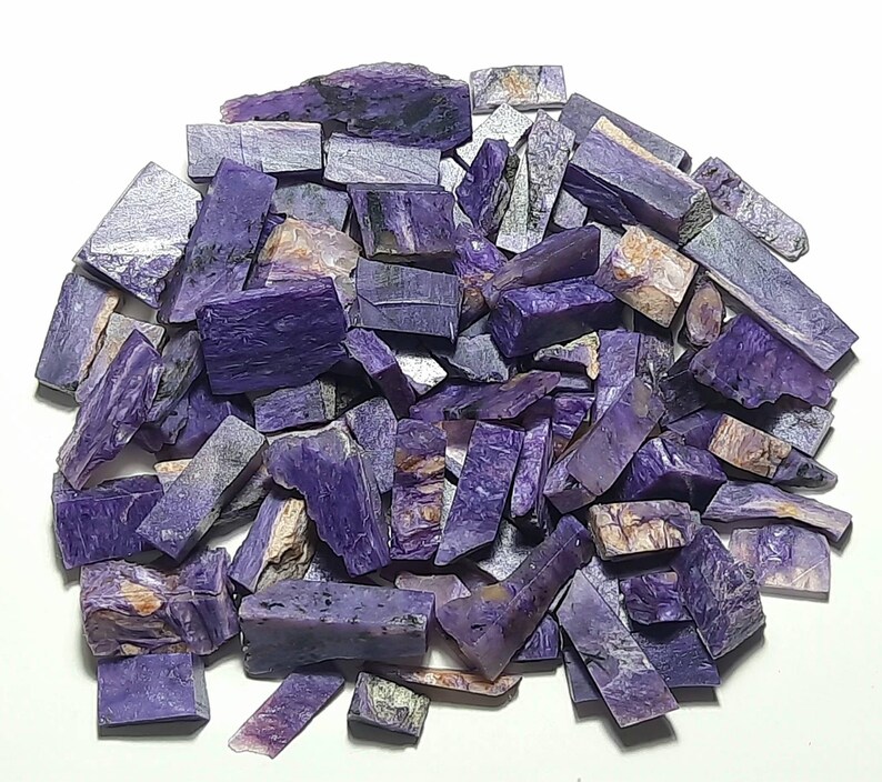 Natural Charoite Unpolished Rough Gemstone:slice Specimen Rock Chunk ...