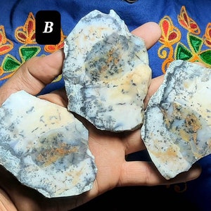 Natural Dendritic Opal Rough Gemstone,Dendritic Opal Raw Slices,Dendritic Opal Slab,Healing Dendritic Opal Specimen,Dendritic Opal Crystal