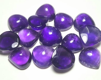 Cabochon a forma di cuore in ametista naturale: pietra preziosa di dimensioni libere (12-18 mm)