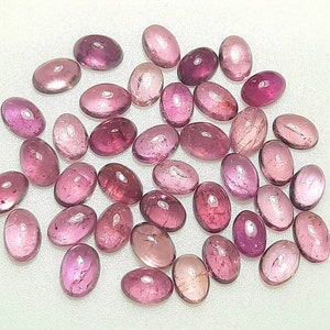 Piedra preciosa de turmalina rosa natural en forma de cabujón ovalado, turmalina, cabujón de turmalina, turmalina rosa ovalada para joyería, anillo, pendiente, colgante.