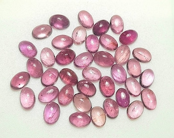 Natural Pink Tourmaline Oval Cabochon Gemstone: Jewelry Making Supplies