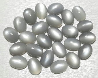 AAA Quality Grey Moonstone Oval Cabochon: Jewelry Making Gemstone (3x5 to 15x20 mm)