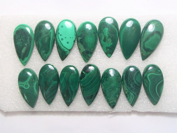 Pear shape tear drop Malachite cabochon AAA grade malachite gemstone Size 43x37mm Malachite loose gemstone