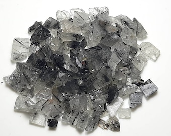 Natural Black Rutile Rough Gemstone: Unpolished Crystal Specimens
