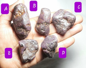 Piedra preciosa de rubí natural en bruto: placa de rubí sin pulir, cristal curativo