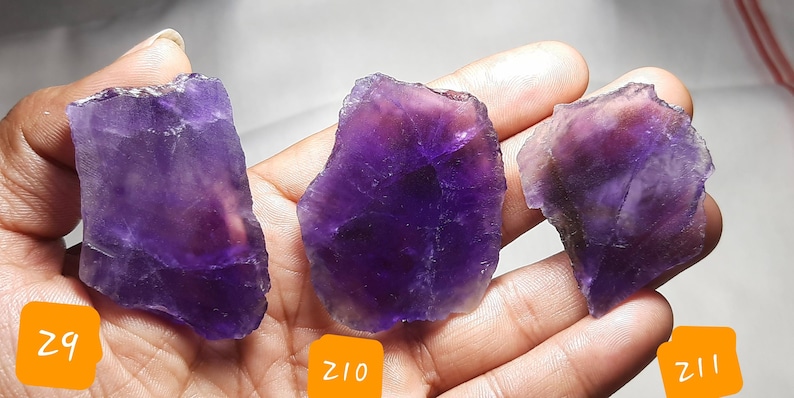 Natürliche afrikanische Amethyst-Rohedlerscheiben, Exemplare Bild 10