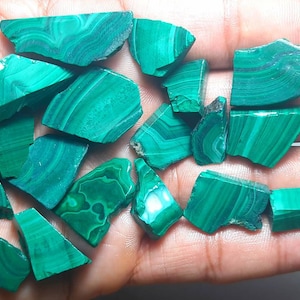 Piedra preciosa en bruto de malaquita natural, materias primas de malaquita para anillo, especímenes de malaquita, piedra en bruto sin pulir de malaquita para joyería vintage