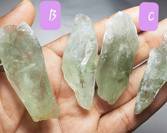 Unpolierter grüner Amethyst, rohe Quarzplatte, Kristallheilung