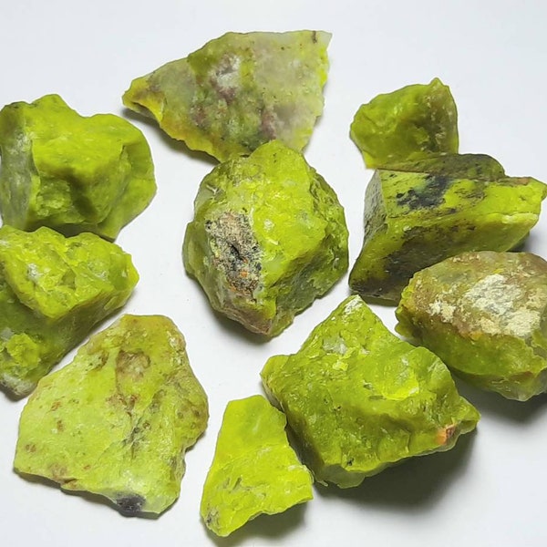 Grüner Opal Unpolierter Rohedelstein, Grüne Opalplatte, Grüner Opalkristall, Grüne Opalprobe, Grüner Opal Rohmaterial, Echter Heilopal Chunk