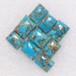 Blue Copper Mohave Turquoise Baguette Cabochon Gemstone,Blue Cooper Mohave Turquoise,Copper Turquoise,Mohave Turquoise,Turquoise Baguette.