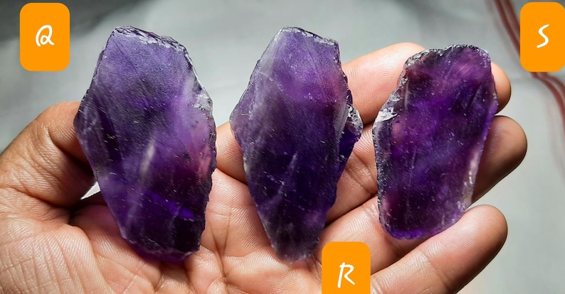 Natürliche afrikanische Amethyst-Rohedlerscheiben, Exemplare Bild 9