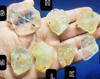 Real White Topaz Unpolished Rough: Raw Gemstone Crystal Specimens