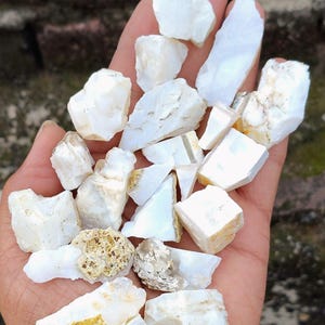 AAA White Opal Rough: Natural Gemstone Specimens Slices Slab Rock Chunk for Jewelry