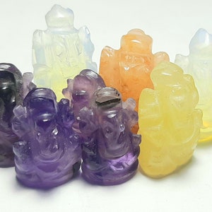 Crystal,Labradorite,Aventurine,Agate,Tiger Eye,Amethyst Synthetic Rainbow Pocket Ganesha,Ganpati Gift,Money,Wealth,puja Ganesh idol,Worship