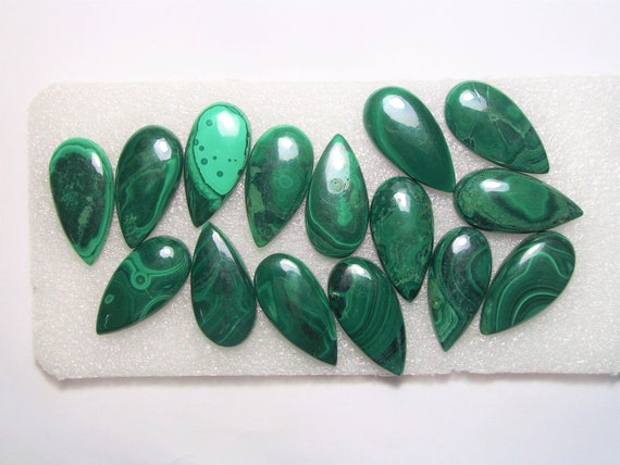 Pear shape tear drop Malachite cabochon AAA grade malachite gemstone Size 43x37mm Malachite loose gemstone