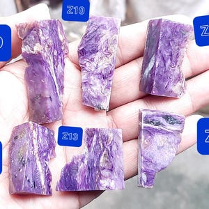 Natuurlijke charoiet ongepolijste ruwe edelsteen: stukje monster rotsstuk voor sieraden cabochon facetten meditatie chakra groeibescherming ambacht