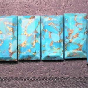 Blue Copper Mohave Turquoise Faceted Baguette Gemstone,Blue Cooper Mohave Turquoise,Copper Turquoise,Mohave Turquoise,Turquoise Baguette.