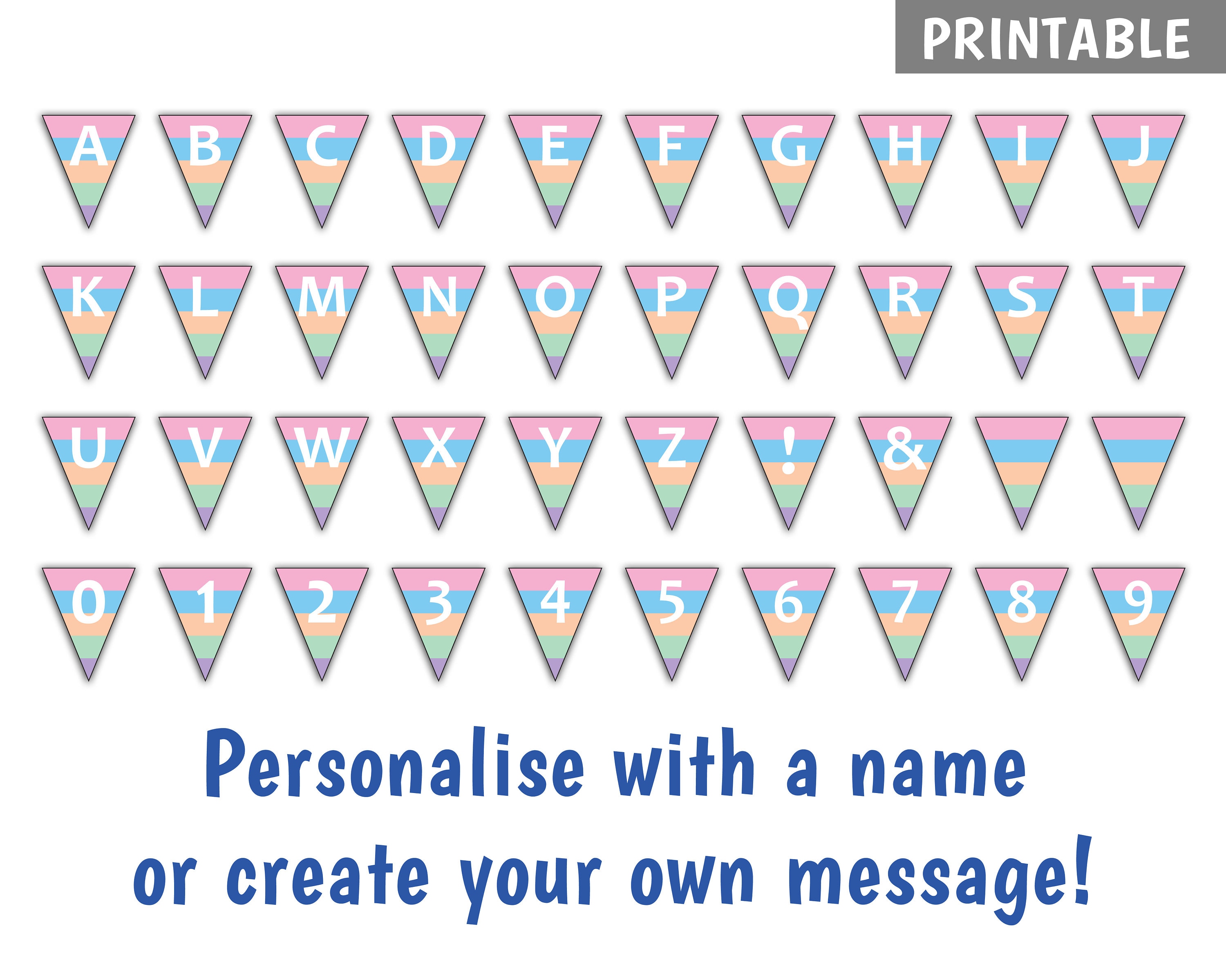 PRINTABLE Birthday Bunting Make Your Own Personalised - Etsy