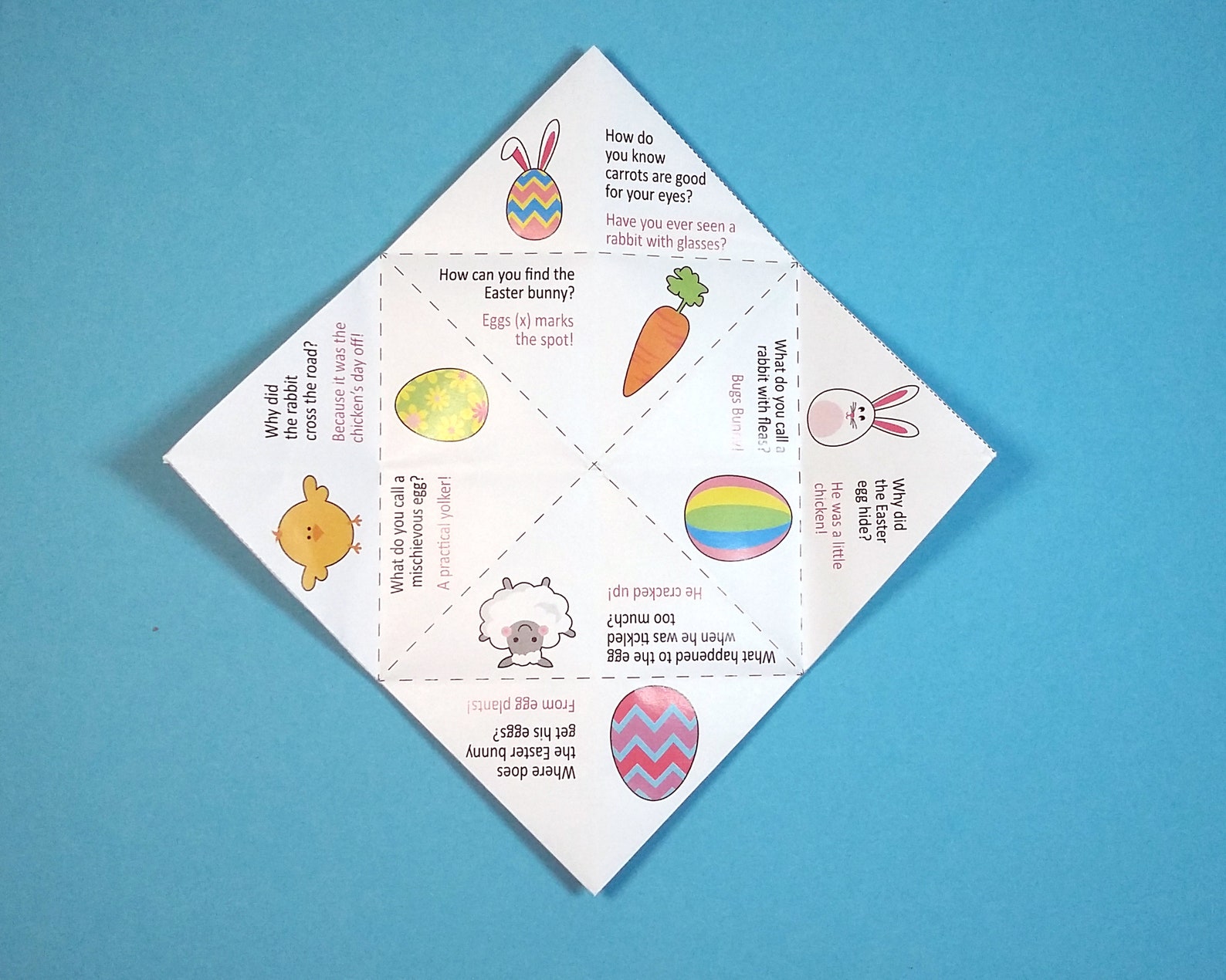 Easter Joke Tellers fortune Teller Cootie Catcher Easter - Etsy