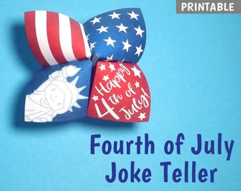 Fourth of July Joke Teller, Independence Day Cootie Catcher, 4th of July Jokes - DOWNLOAD, PRINTABLE