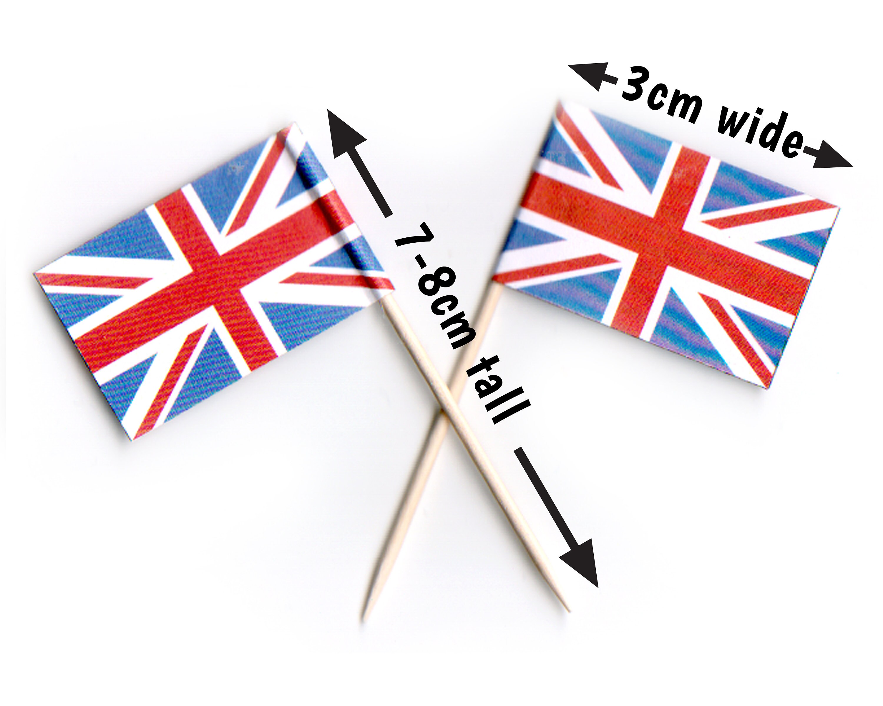 Union Jack Cupcake Flags British Flag Cake Topper Make Your Etsy