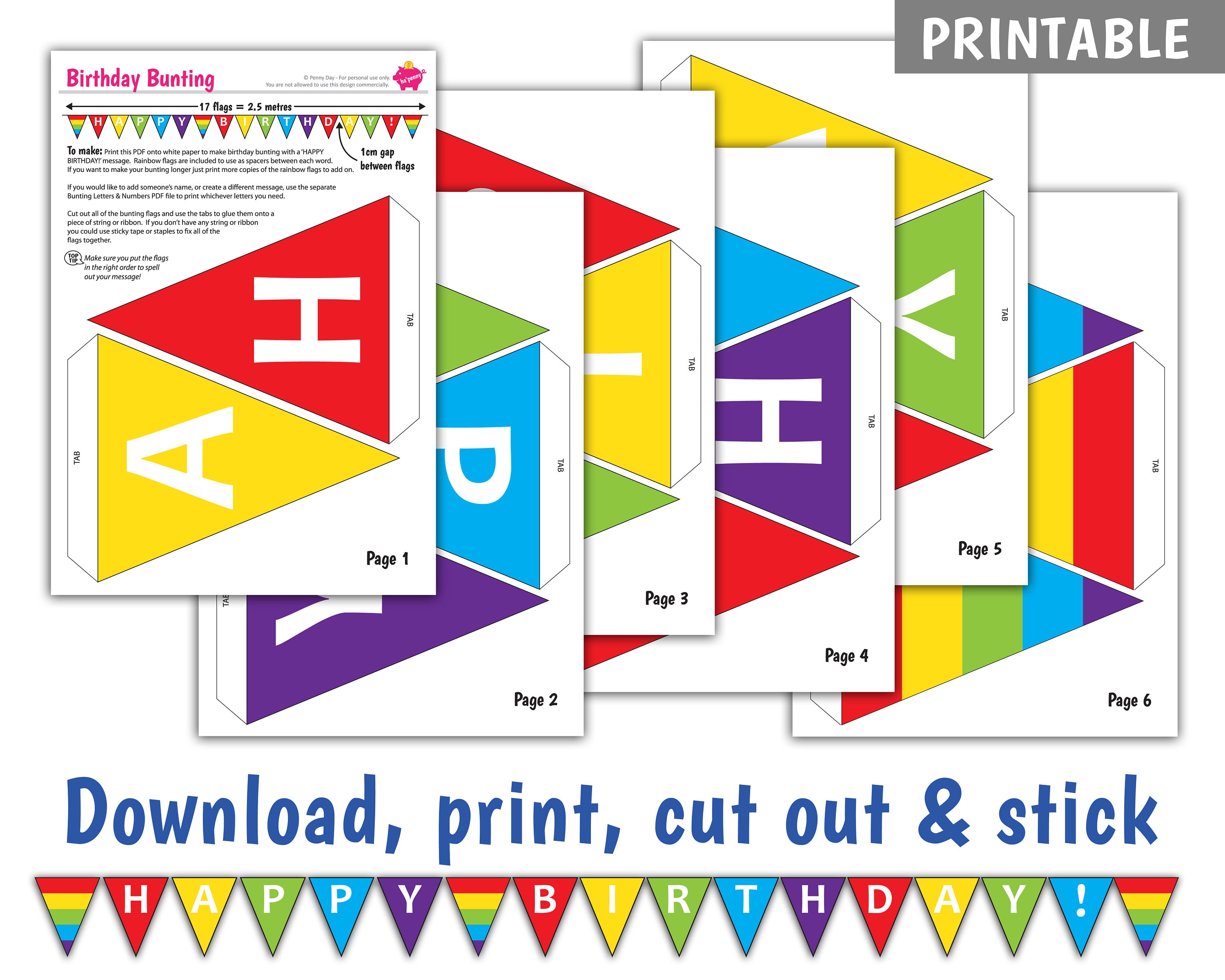 PRINTABLE Birthday Party Decorations Make Your Own Birthday Etsy