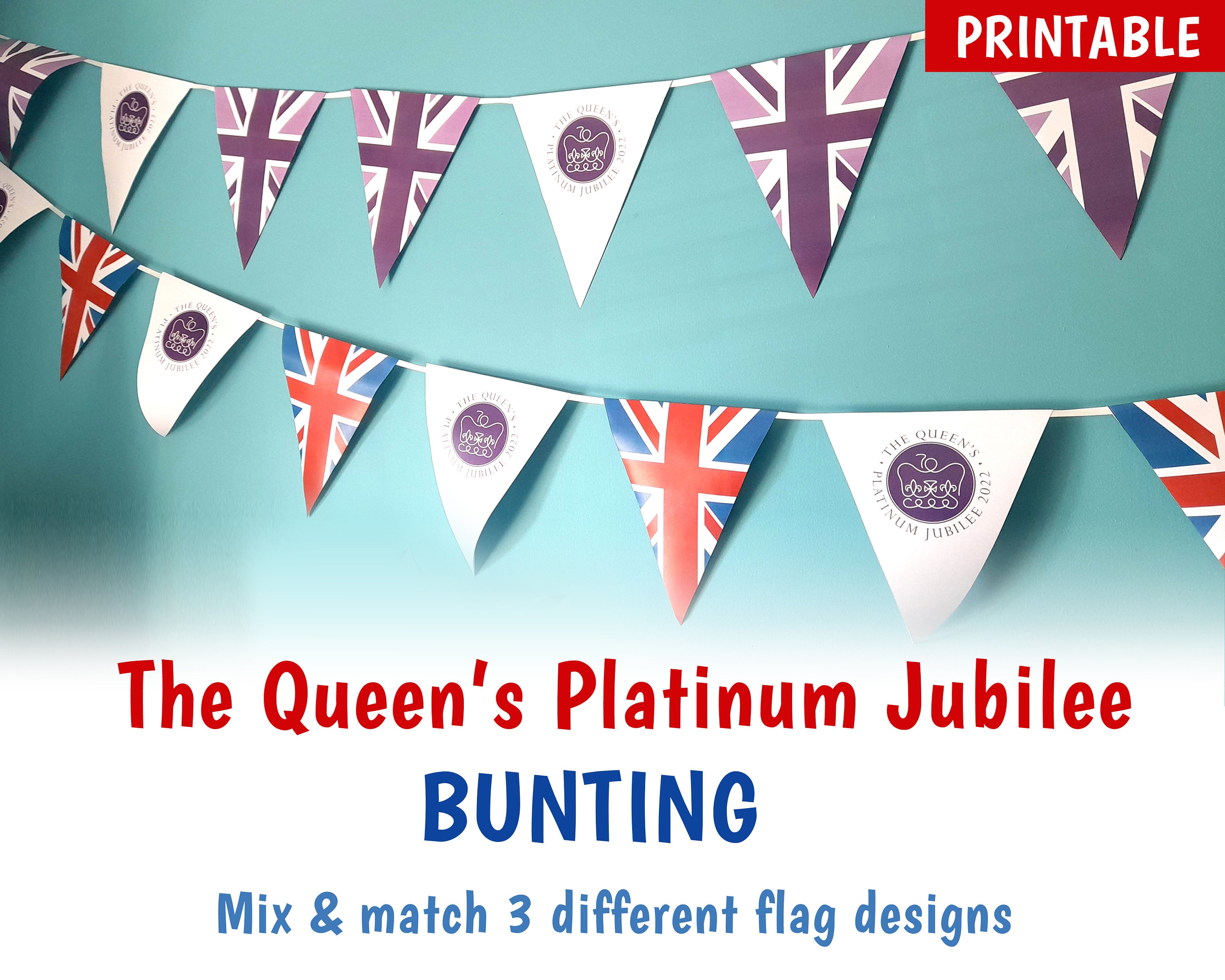 PRINTABLE Queen's Platinum Jubilee Party Collection Etsy