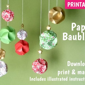 Printable Paper Ornaments - DIY Christmas Baubles, Christmas Decor, Paper Decorations - printable, download and make your own!