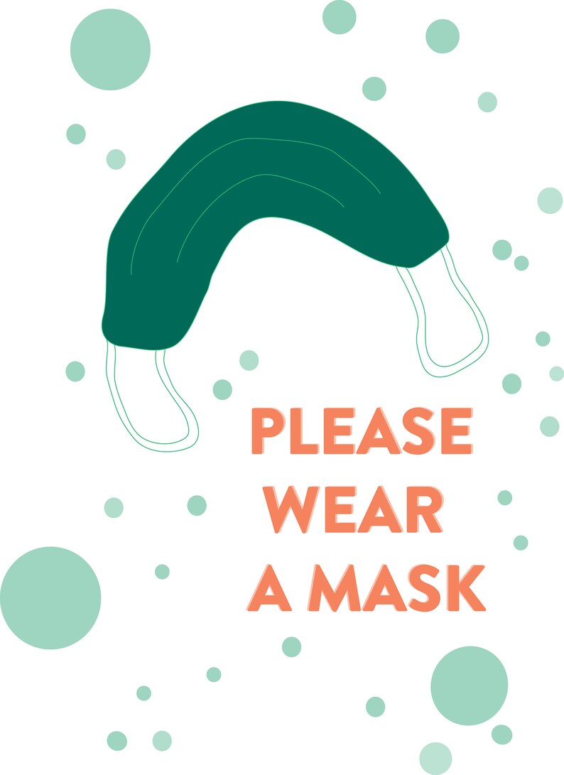 Please Wear a Mask Artwork Printable Poster for Small Etsy