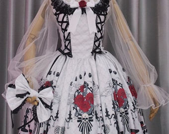 Gothic Lolita Custom Size Poisonous Rose Skull Dress JSK - Etsy