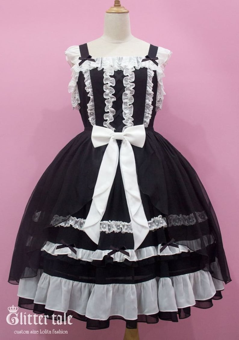 Custom size and colors Sweet Classic Gothic Lolita fashion princess dress JSK one piece image 3