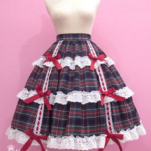 Custom size- Sweet Classic Tartan Old school Lolita skirt