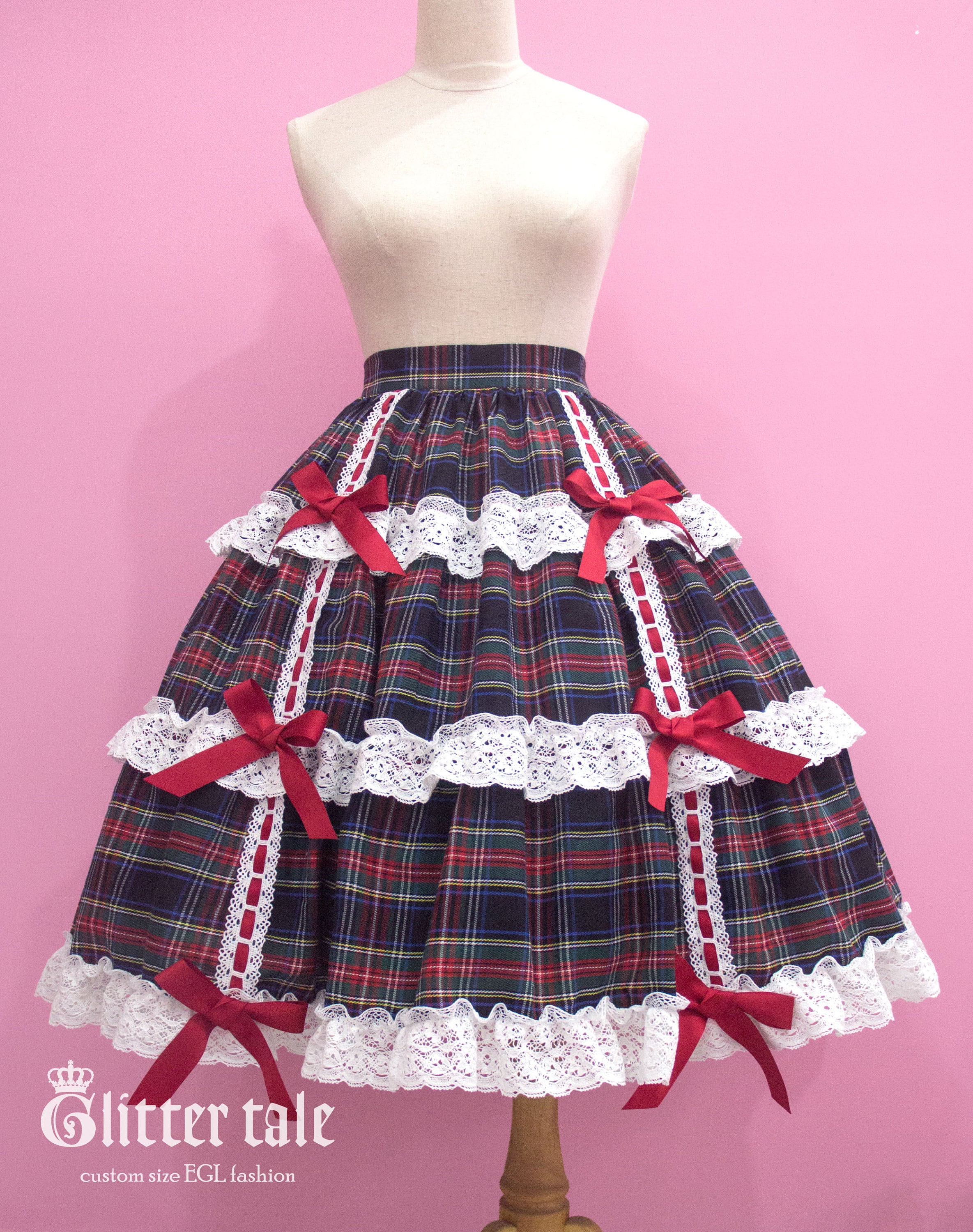 失常 Retro Plaid Cake Skirt & Beret 失常 Retro Plaid Cake Skirt & Beret