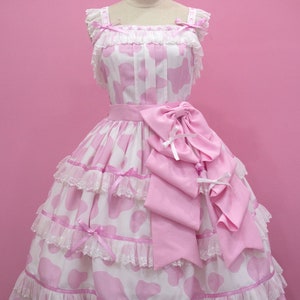 Dulce kawaii Lolita moda Milk Cow vestido estampado