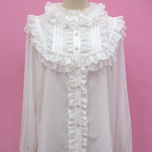 Custom size Sweet Classic Lolita Candy lace Chiffon Blouse image 2