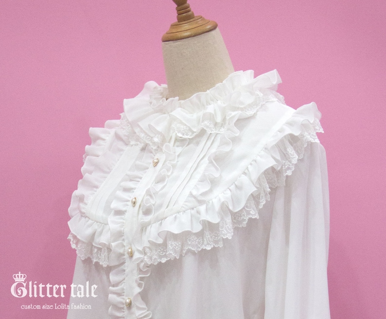 Custom size Sweet Classic Lolita Candy lace Chiffon Blouse image 3