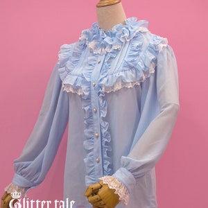 Custom size Sweet Classic Lolita Candy lace Chiffon Blouse image 5