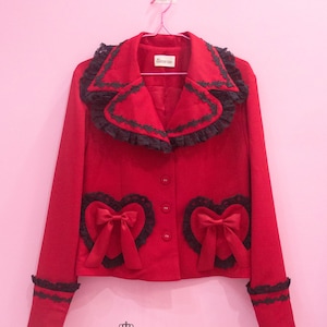 Classic Old School Lolita Jacket Kawaii Heart Pockets