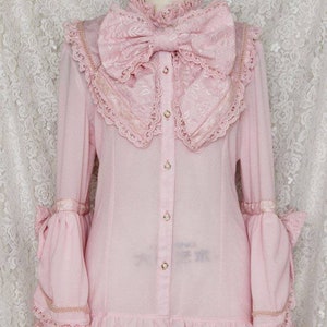 Custom size- Gothic Sweet Classic Lolita Rococo Princess Sleeves Lace Blouse&Neck Bow