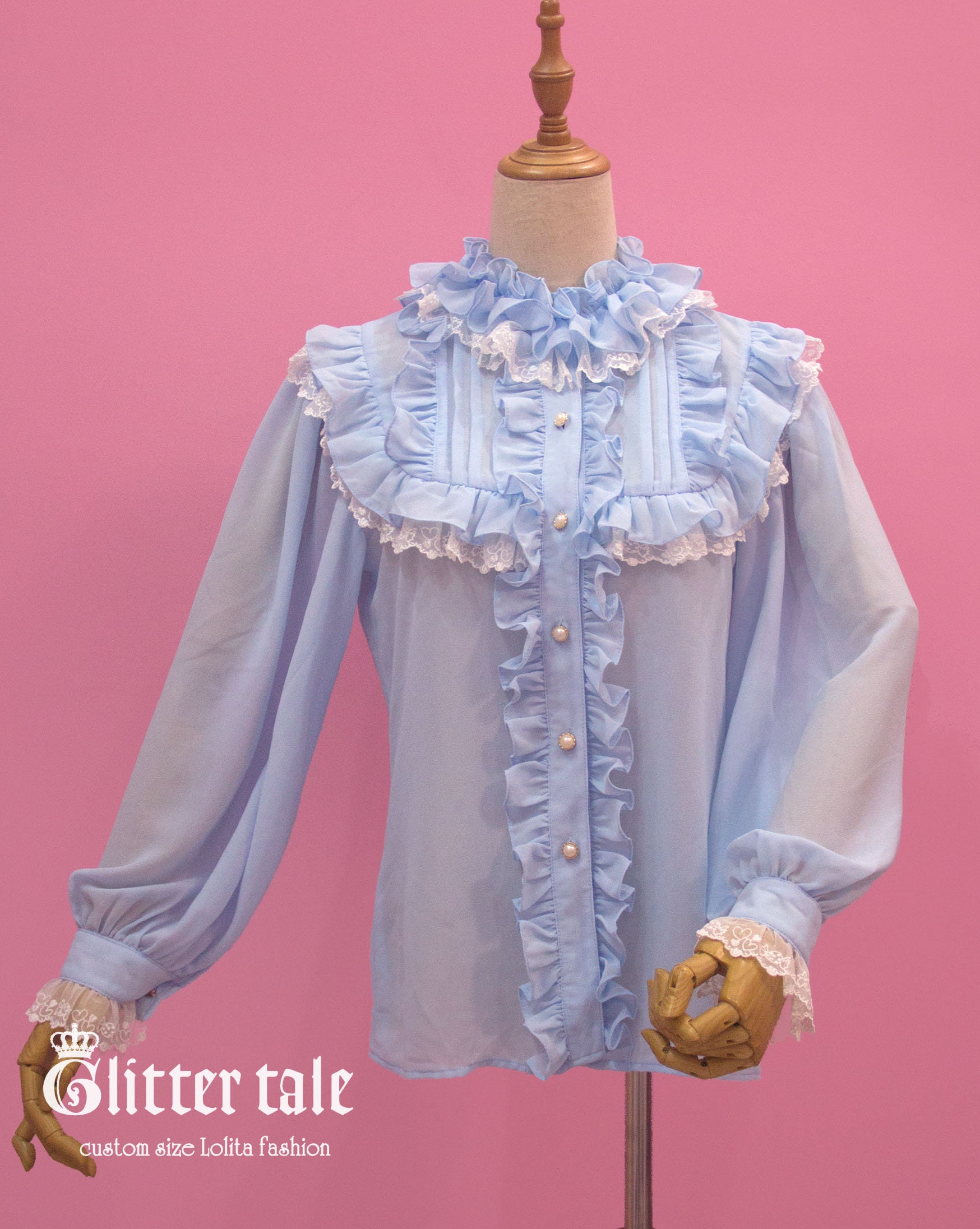 Custom Size Sweet Classic Lolita Candy Lace Chiffon Blouse 