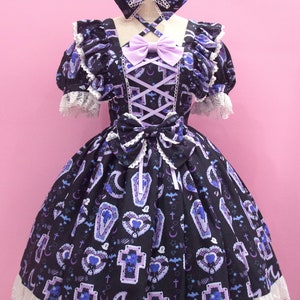 Aangepast formaat Halloween Cake korte mouwen OP jurk Gothic Sweet Lolita mode