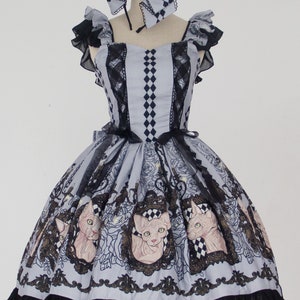 Custom size Sphynx Cat print Gothic Classic Lolita fashion JSK Dress