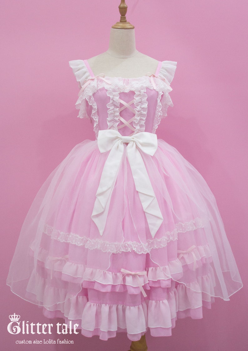 Custom size and colors Sweet Classic Gothic Lolita fashion princess dress JSK one piece image 2