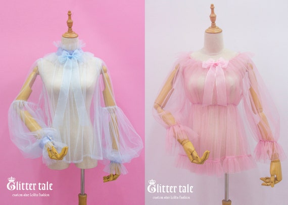 Custom Size Gothic Sweet Lolita Rococo Ruffles Mesh Ribbon Bow | Etsy